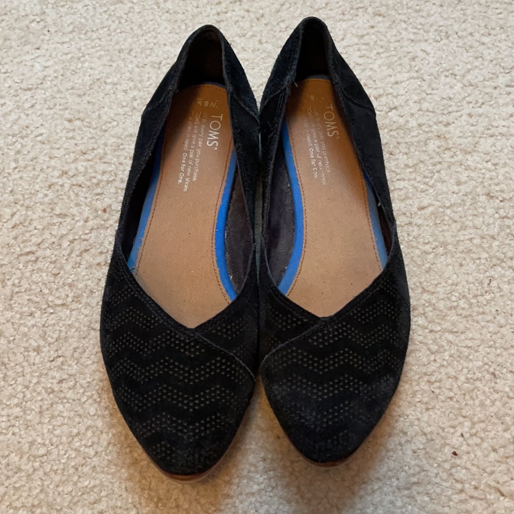 Toms leather pointed toe ballet flats - Picture 2 of 5